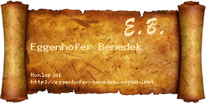 Eggenhofer Benedek névjegykártya